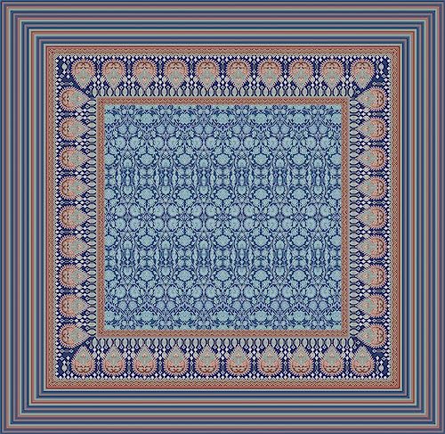 Bassetti MIRA Tischdecke aus 100% Baumwolle, Twill- Gewebe in der Farbe Blau B1, Maße: 110x110 cm - 9326087 von Bassetti