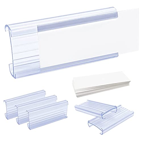Bassulouda Etikettenhalter für Metallregale, 30 Stück Etikettenclips für Metallregale aus Kunststoff mit abnehmbarem Etikettenhalter aus Papier für Etiketten Bassulouda Etikettenhalter für Metallregale, 30 Stück Etikettenclips für Metallregale aus Kunststoff mit abnehmbarem Etikettenhalter aus Papier für Etiketten von Bassulouda