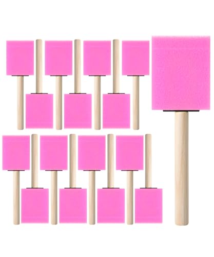 Bates- Schaumstoff-Pinsel, 5,1 cm, 16 Stück, Schwammpinsel, farbiger Schaumstoff, rosa Pantone-Schaumstoffpinsel zum Malen, Schaumstoffpinsel zum Färben, 16 Stück von Bates Choice