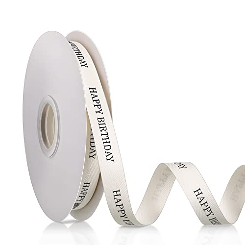 30 Yards 5/8 Zoll Baumwollband Happy Birthday Ribbon Bastelband Geburtstagsbänder für Geschenkverpackung für Geburtstagsgeschenke, Partyzubehör, Schleifenherstellung von Batiyeer