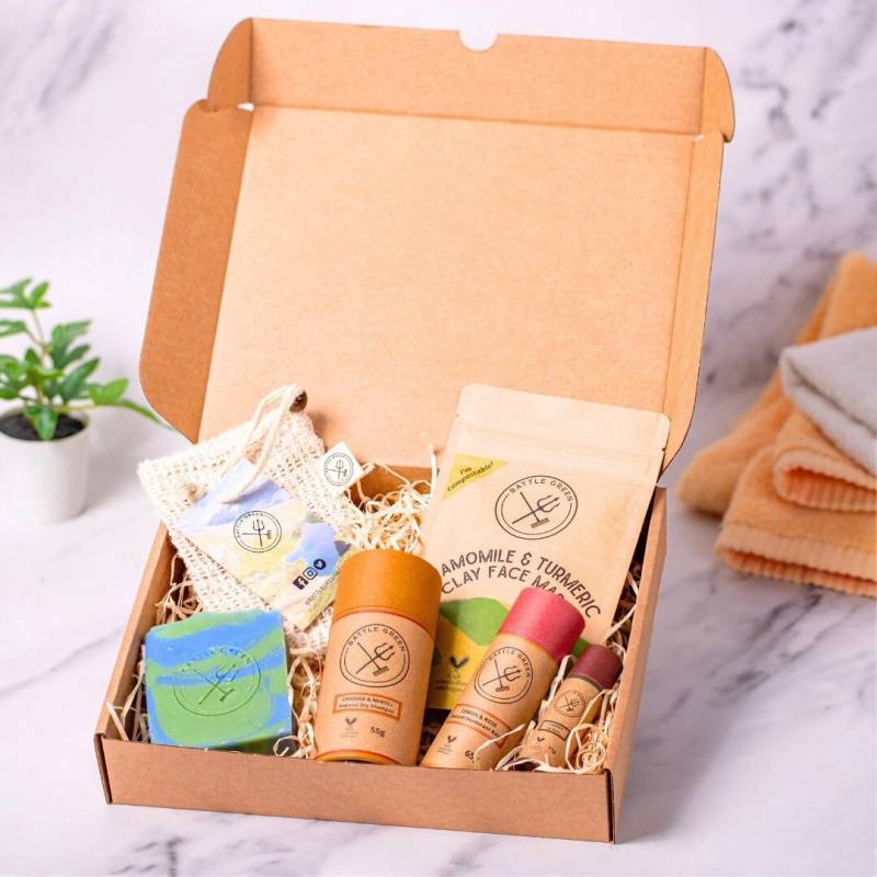 Natürlicher Schönheitskorb - Umweltfreundliches Self Care Kit Veganes Kosmetik Geschenk Set Bad Und Körper Home Spa von BattleGreenBox