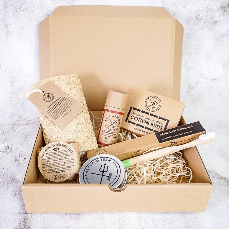 Zero Waste Badezimmer Box - Self Care Geschenkbox Plastikfreies Veganes Geschenkset Bade- Und Körperset Home Spa Kit Weihnachtsgeschenk von BattleGreenBox