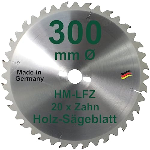 HM Sägeblatt 300 mm LFZ Flach-Zahn Hartmetall Widea für Wippsäge und Brennholzsäge für Brennholz Hartholz Kreissägeblatt 300mm von BauSupermarkt24