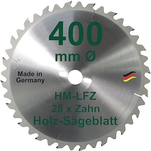 HM Sägeblatt 400 mm LFZ Flach-Zahn Hartmetall Widea für Wippsäge und Brennholzsäge für Brennholz Hartholz Kreissägeblatt 400mm von BauSupermarkt24