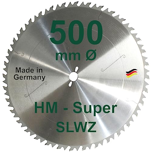 HM Sägeblatt 500 x 30 mm SUPER-LWZ Hartmetall Präzision Kreissägeblatt 500mm Wechselzahn mit Spanabweiser Hartholz Leimholz zum Sägen mit Wippsäge Tischkreissäge Kreissäge Kappsäge Tischsäge SLWZ von BauSupermarkt24