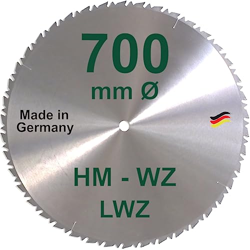 HM Sägeblatt 700 x 30 mm LWZ Hartmetall Präzision Kreissägeblatt 700mm Wechselzahn mit Spanabweiser für Naturholz Brennholz Hartholz Leimholz Wippsäge Tischkreissäge Kreissäge Kappsäge Brennholzsäge von BauSupermarkt24