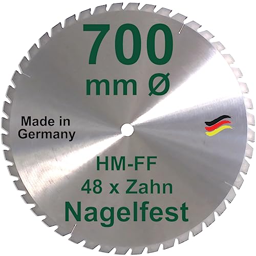 HM Sägeblatt 700 x 30 mm NAGELFEST FF Hartmetall FSP Kreissägeblatt 700mm für Bauholz Brennholz Schalholz Leimholz zum Sägen mit Wippsäge Tischkreissäge Kreissäge Kappsäge Brennholzsäge Tischsäge von BauSupermarkt24