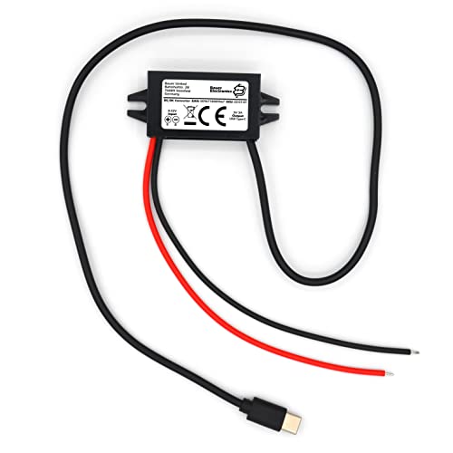 Bauer Electronics | DC-DC 8V-32V zu 5V Spannungs-wandler USB-C 3A 15W | USB Buchse 12-V 5-V Strom-adapter USB Netzteil 24-V USB Spannungs-wandler Buck Converter Step-down Ladegerät Volt Lade-regler von Bauer Electronics