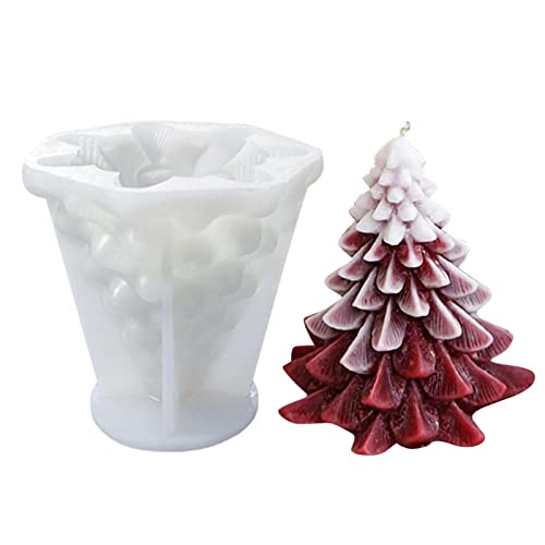 Bavokon 3D Kerzenform Weihnachtsbaum Kerzenform Aus Silikon,Weihnachten Kerzenform Zum Gießen,Weihnachtsbaum Form Kerzengießform Kerzengießform Für Die Herstellung Von Kerzen,Aromasteinen,Schokolade von Bavokon