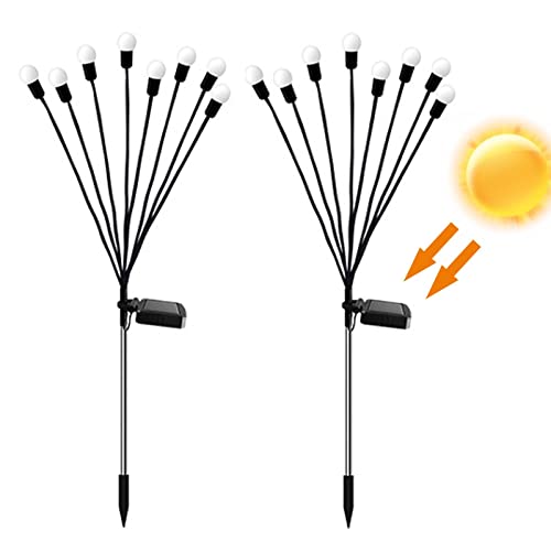 Bavokon Glühwürmchen leuchtet Solar Outdoor | 2 Teile/Satz Solar Firefly Stake Lights IP65 wasserdichte Dekoration | Outdoor Decor Swinging Firefly Lights 8 LED für Yard Pathway von Bavokon