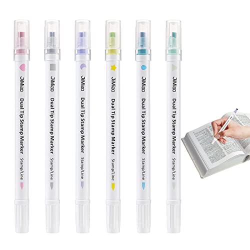 Bavokon Pastellmarker - Double End No Bleed Bible Textmarker Stifte 6 Stück | Journal Bible Planner Notes Marker Pen Set für Erwachsene Kinder von Bavokon