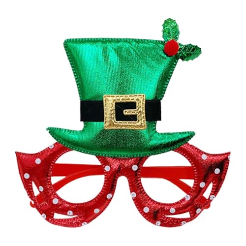 Bavokon Weihnachts-Brillengestell,Weihnachtsparty-Brille | Süße glitzernde Weihnachtsbrille,Weihnachtsbrille in Zylinderform für Kinder, lustiges Kostüm, Partyzubehör, Dekoration für Urlaubsgeschenke von Bavokon