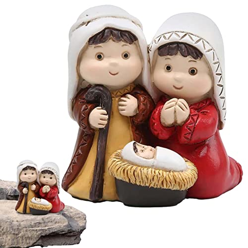 Krippenfiguren Set,Weihnachten Krippenfiguren,Weihnachtskrippe Figuren Set,Ornamente Holzfiguren Statue,Weihnachtsfiguren Für Krippenstall Aus Der Weihnachtsgeschichte Für Schreibtisch,Fenster,Dekor von Bavokon