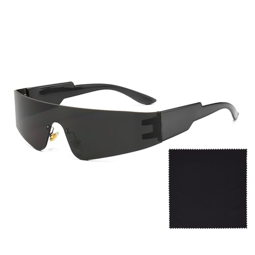 Bavooty Futuristische Sonnenbrille,Space Brille,Alien Brille set,Futuristische Partybrille,Futuristische Brille für Rollenspiel,Futuristische Verspiegelte Sonnenbrille,Halloween Brillen Set,Schwarz von Bavooty