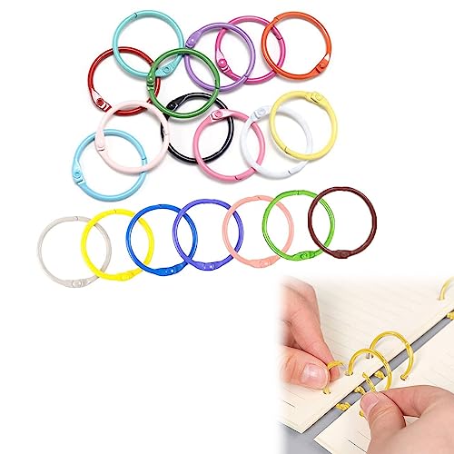 Buchringe,Binder Ringe,Metall Binder Ringe,Ringbuch Ringe,Binder Ringe Heftringe,Metallringe für Buchbinder,Bunte Binder Ringe,Loseblatt Verbinder Bücher Ringe,Metall Loseblatt Ring,40pcs von Bavooty