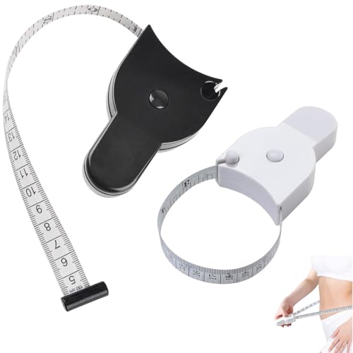 Ergonomisches Körpermaßband,150CM/60 Zoll Fitnessmaßband,Schneidermaßband,Einziehbares Maßband,Measuring Tape,Körper Maßband Masband Körpermaße Zum Messen von Länge,Brust/Taille,Zählen (2 Stück) von Bavooty