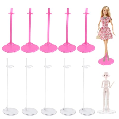 Bavooty Puppenständer,21.5cm Puppen Ständer Displayhalter,Kunststoff Puppenständerhalter,Verstellbarer Mini Puppenständer Puppenzubehör,Für Puppenregal Verwendet (transparent,Rosa, 10) Bavooty Puppenständer,21.5cm Puppen Ständer Displayhalter,Kunststoff Puppenständerhalter,Verstellbarer Mini Puppenständer Puppenzubehör,Für Puppenregal Verwendet (transparent,Rosa, 10) von Bavooty