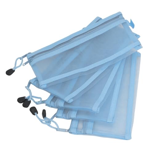 10pcs A6 Mesh Reißverschlussbeutelbeutel, Plastik -Netzspeicher, Doppelschicht -Netzbeutel, A6 -Reißverschluss -Dateibeutel, Reisezip -Datei -Beutel für Papier -Schreibwaren (Blau) von Baxnore