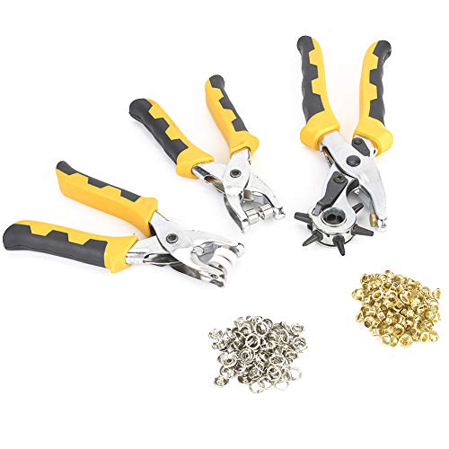 3pcs professionelle Gürtel -Loch -Lochzange Set, verchromte Werkzeuge mit 200 Metallknöpfen, Wärme behandelt 2,5 5 mm Punch für die Reparatur von Riemenherstellung 3pcs professionelle Gürtel -Loch -Lochzange Set, verchromte Werkzeuge mit 200 Metallknöpfen, Wärme behandelt 2,5 5 mm Punch für die Reparatur von Riemenherstellung von Baxnore