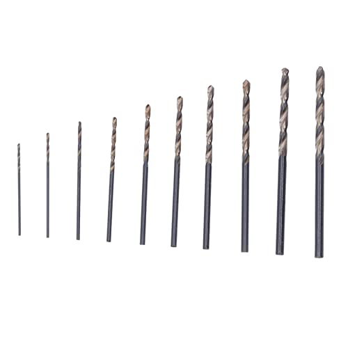 Baxnore 10 PCs Mini -Bohrer, HSS -Bohrbitset, Verschleißresist -Drehbohrer, Handbohrbits, Schnitzbohrwerkzeug für Walnussbienenwachsholz 0,8 bis 3,0 mm von Baxnore