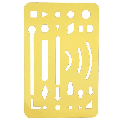 Baxnore 10 Stück Edelstahl-Radierschutz, 27 Löcher, Metall-Radiergummi-Schutzwerkzeug, Zeichenschablonen-Lineal, Edelstahl-Zeichnungsschablone für technische Gebäude (Orange) von Baxnore