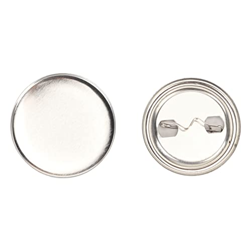 Baxnore 100-Set Blanko-Knopfherstellungszubehör, Blanko-Pin-Rückseiten-Knopfteile, runde Abzeichen-Pin-Button-Teile, Back-Button-Pin-Herstellungsset für Abzeichen (37MM) von Baxnore