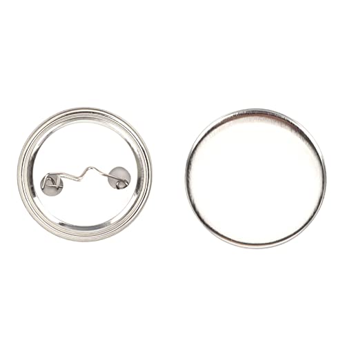 Baxnore 100-Set Blanko-Knopfherstellungszubehör, Blanko-Pin-Rückseiten-Knopfteile, runde Abzeichen-Pin-Button-Teile, Back-Button-Pin-Herstellungsset für Abzeichen (44MM) von Baxnore