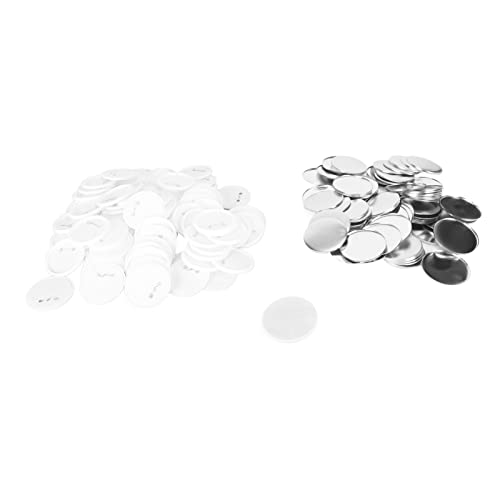 Baxnore 100 Sets Blanko-Pin-Back-Button-Teile, Metall-Button-Abzeichen-Herstellungskits, Nähknöpfe, runde Metallabdeckung, Blanko-Button-Abzeichen-Teile-Set für die Herstellung (75mm) von Baxnore