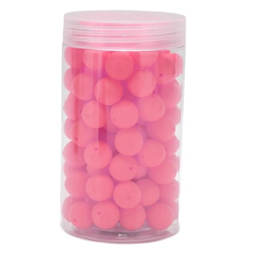 Baxnore 105 Stück 15 mm große Silikonperlen, Perlen zur Herstellung von Armbändern, Perlen zum Basteln von Halsketten, runde Silikonperlen, Stifte, Silikonperlen für die (Baby Pink) von Baxnore