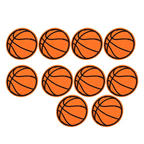 Baxnore 10pcs Eisen auf Flecken, Eisen auf Reparaturflecken, Basketballkugelform auf Reparaturflächen und nähen Sie auf Stickstreifen für Jackets -Hats -Rucksäcke ein von Baxnore