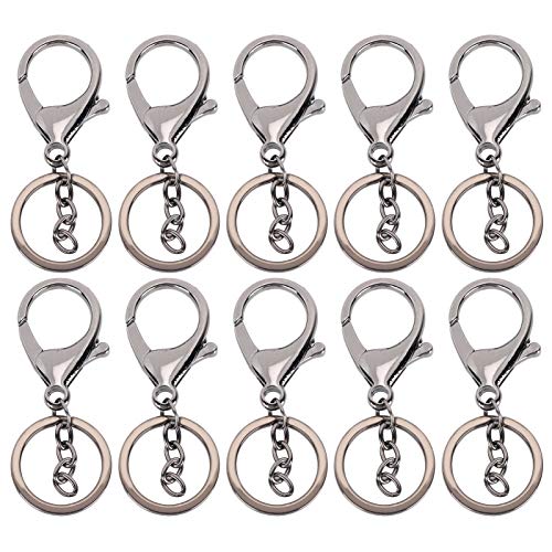 Baxnore 10pcs Schwenkverschluss, Schlüsselketten -Clip -Haken, verschlusshaken, Schlüsselrückschlüsselkettenhaken, Schlüsselkettenringe Clips zum Aufhängen von Handwerksschmuck (Schwarz) von Baxnore