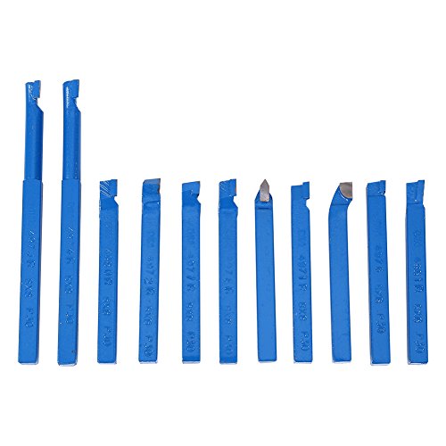 Baxnore 11-teiliges Drehwerkzeug-Set, hartmetallbestückter Fräser, verschleißfestes Nutwerkzeug, Schweiß-Fräs-Schneid-Drehwerkzeug-Set für Metall-Drehwerkzeuge 8 x 8 mm von Baxnore