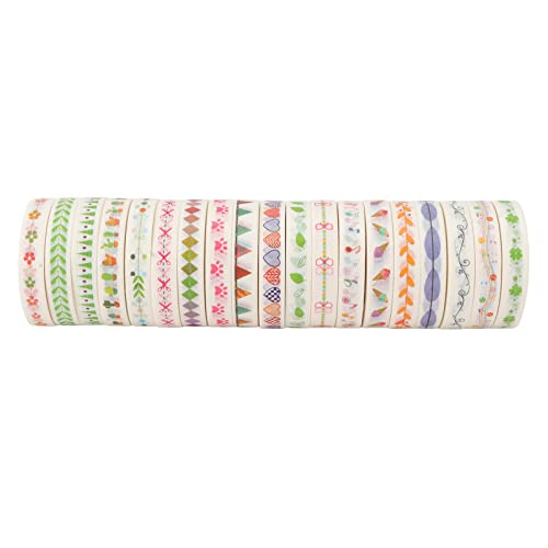 Baxnore 19pcs Washi Tape Set, Pastell -Sammelalbumband, selbstklebender Papieraufkleber, lebendiges Farbenband, dekoratives Klebeband für das Verpacken von Scrapbook von Baxnore