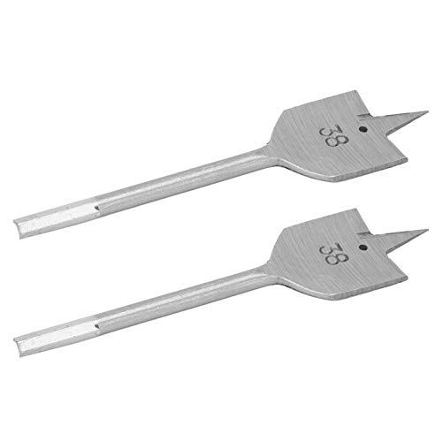 Baxnore 2 PCS Flat Holzbohrer, Kohlenstoffstahl Spaten Bohrbohrer, flaches Kopfbohrer, Holzbohrwerkzeugset, Holzbearbeitungsbohrset für Holzbearbeitung von Baxnore