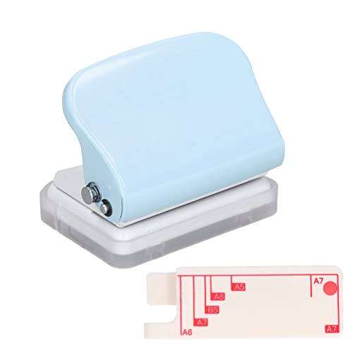 Baxnore 3 Hole Puncher, Metallpapier, Papierloch -Punch, 3 Löcher Metall Puncher, tragbare Stanzmaschine, Metallloch -Punch für die Dokumentation (Light Blue) von Baxnore