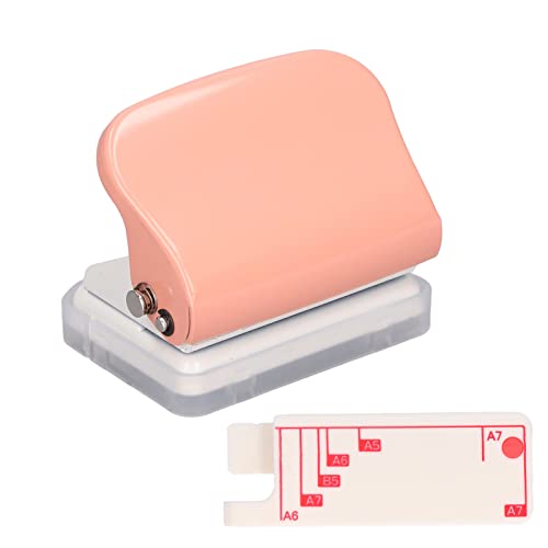 Baxnore 3 Hole Puncher, Metallpapier, Papierloch -Punch, 3 Löcher Metall Puncher, tragbare Stanzmaschine, Metallloch -Punch für die Dokumentation (Pink Orange) von Baxnore