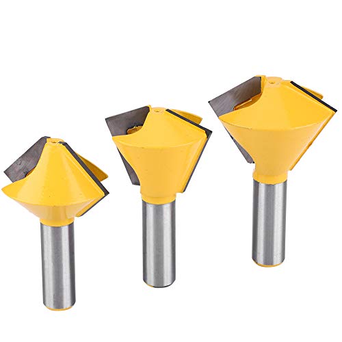 Baxnore 3 pcs Set Router Bit, Carbide Birds Mouth Glue Joint Router Bit, 1/2in Shank Woodworking Milling Cutter for Solid Wood Hardwood Chipboard von Baxnore