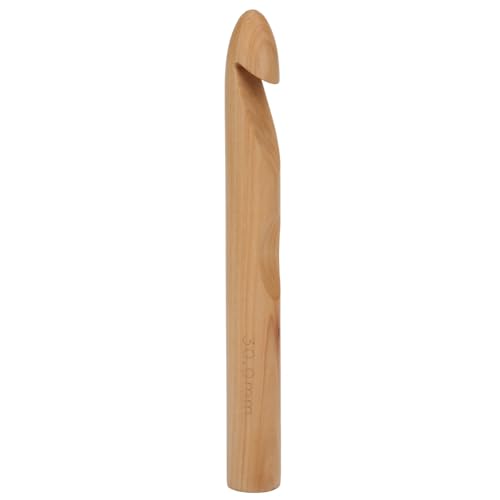 Baxnore 30 mm Häkelnadel, Holz Häkelnadel zum Häkeln von Decken, Schals, Matten und Teppichen mit dickem Garn oder Baumwollseil, Ergonomics Comfort Grip von Baxnore