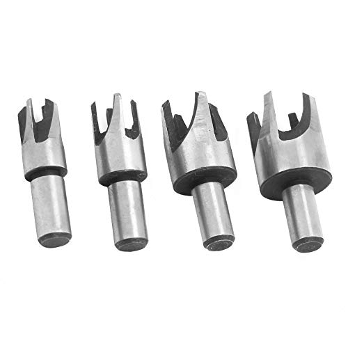 Baxnore 4pcs Cutter Bohrbohrer, Kohlenstoffstahlholz -Stecker -Cutter -Werkzeug, Holzbearbeitungskorkenbohrer, Holzsteckerbohrer, Tenon -Bohrer für Bankbohrer von Baxnore