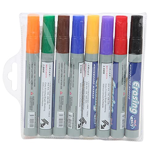 Baxnore 8 Stück Whiteboard-Marker mit feiner Spitze, Whiteboard-Stifte, Whiteboard-Markerstifte, bunte, schnell trocknende Malmarker, trocken abwischbare Stifte für von Baxnore