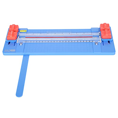 Baxnore Papierschneider, 4-in-1 rollender tragbarer Papierschneider, robuster Guillotine-Papierschneider, gepunktete, gerade, gewellte Rilllehre für Bastelpapier, Etikettenkarton (Blau) von Baxnore