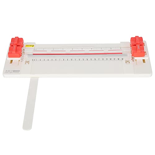 Baxnore Papierschneider, 4-in-1 rollender tragbarer Papierschneider, robuster Guillotine-Papierschneider, gepunktete, gerade, gewellte Rilllehre für Bastelpapier, Etikettenkarton (Weiß) von Baxnore