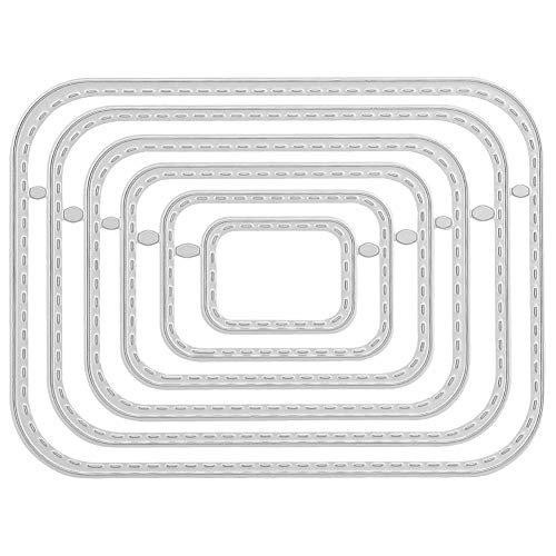 Baxnore Stanzschablone, rechteckige Metall-Stanzschablonen, dekorative Prägepapier-Stanzformen, Rahmen-Stanzformen für die Dekoration von Fotoalbum-Karten von Baxnore