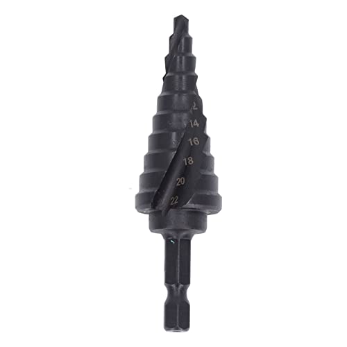 Baxnore Stiefmaschinenbohrer, HSS Spiral Groove Stiefmaschinenbohrmaschine, Verschleiß resist Pagode Loch REAMER, NICHT SLICK STRECKED ÜBER BITTEL, HEX SHANK TOOM für Metall (10 Schritte (4-22 mm)) von Baxnore