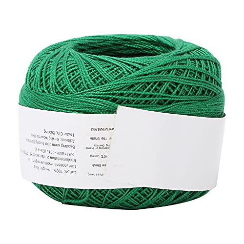 Baxnore Strickhäkelgarn, Baumwoll-Handspitzenlinie, farbiges Baumwollgarn-Set, professionelles Strickgarn, leichte dünne Linie für Anfänger, Basteln (dark green) von Baxnore