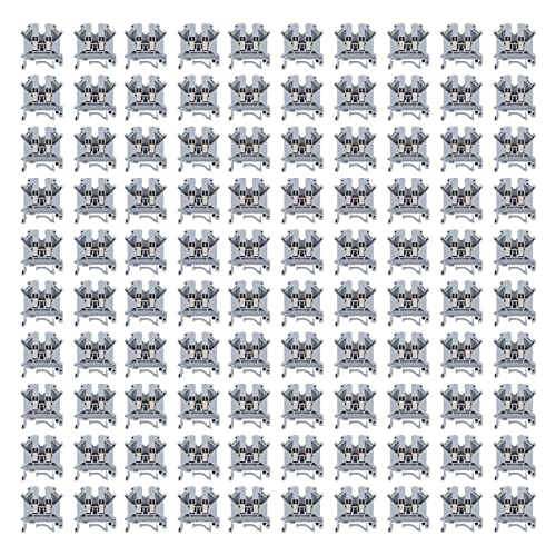 Baxnore UK-5N 100 Stcs Din Rail Mount Terminal, ABS-DIN-Schienenhalterkupferkombinationsanschlüsse, elektrisches Klemme Block-Kit für elektrische Verbindungen von Baxnore