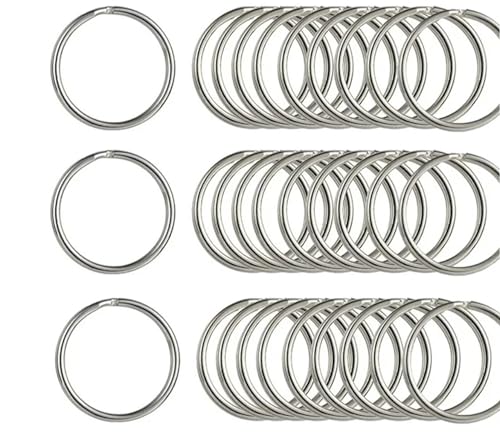 1000 Stück Schlüsselringe Ø 25mm | Stahlringe Set gehärtet | Schlüsselanhänger mit Außendurchmesser 25mm | runder Schlüsselbandring mit abgerundeten Kanten | Ring-Clips mit vernickelter Oberfläche von Bayli