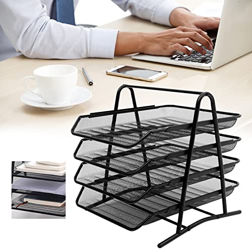 Dokumentenablage Metall 4 Schubladen Schreibtischablage Office Aktenablage Multifunktionales Schreibtisch Aktenregal Schreibtisch Organizer Schwarz von Bazargame