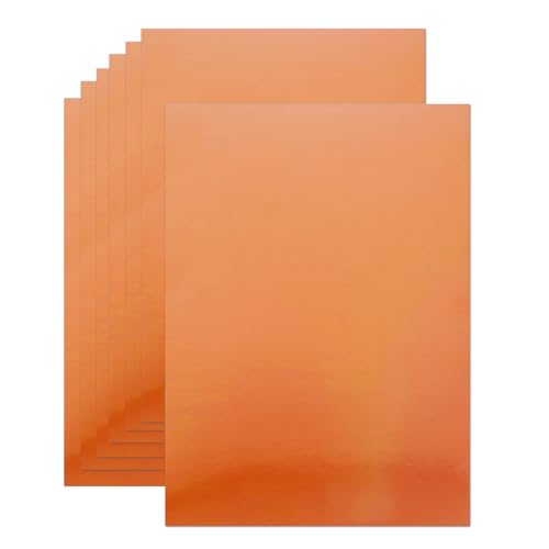20 Blatt orange-metallisches Kartonpapier, 21,6 x 27,9 cm, 250 g/m², spiegelnde Oberfläche, perfekt zum Basteln, Einladungen und Dekorationen (orange) von Bazyrock