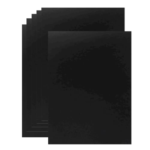 20 Blatt schwarzes Metallic-Kartonpapier, 21,6 x 27,9 cm, 250 g/m², spiegelnde Oberfläche, ideal zum Basteln, Einladungen und Dekorationen, (schwarz) von Bazyrock